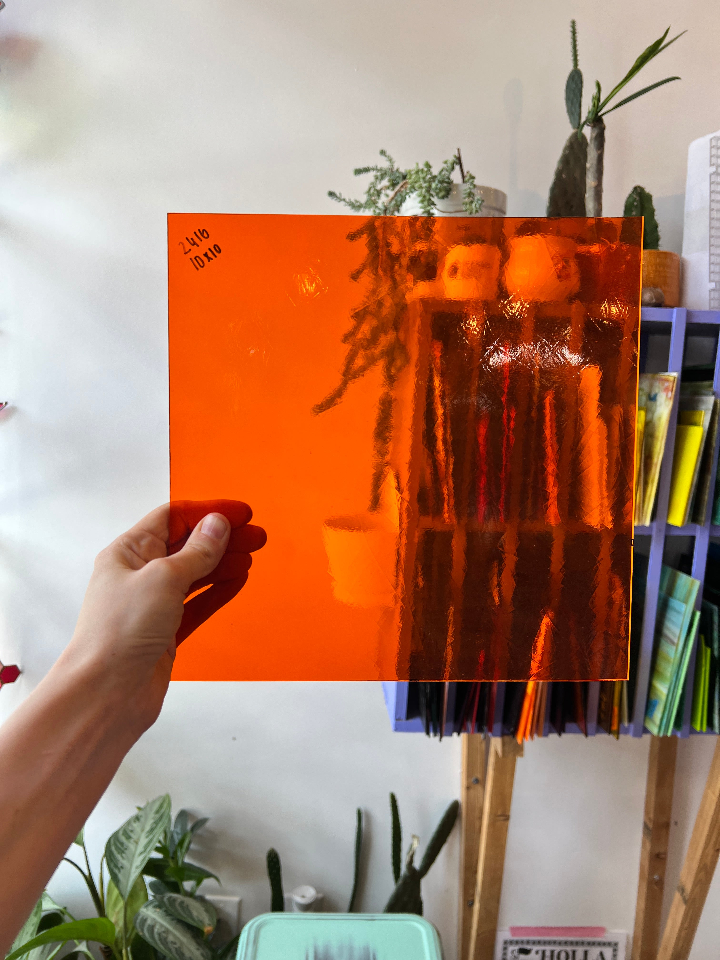 Orange Artique Oceanside Fusible 96 COE Sheet Glass Colorado Glassworks OS-ORANGE-ART-1 (12x12in)