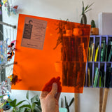 Orange Artique Oceanside Fusible 96 COE Sheet Glass Colorado Glassworks