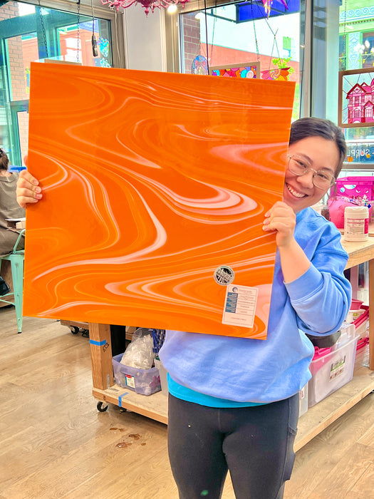 NEW Creamsicle Fuser Reserve Oceanside Fusible 96 COE (OGT FR98F) Sheet Glass Colorado Glass Works