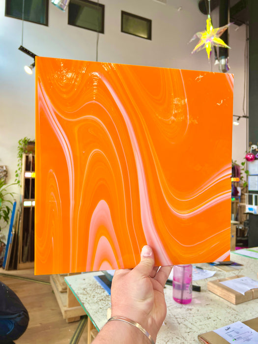 NEW Creamsicle Fuser Reserve Oceanside Fusible 96 COE (OGT FR98F) Sheet Glass Colorado Glass Works