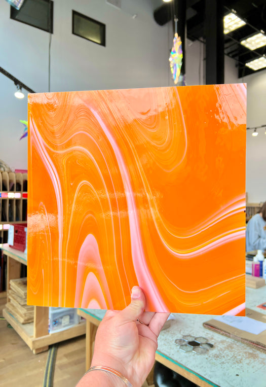 NEW Creamsicle Fuser Reserve Oceanside Fusible 96 COE (OGT FR98F) Sheet Glass Colorado Glass Works