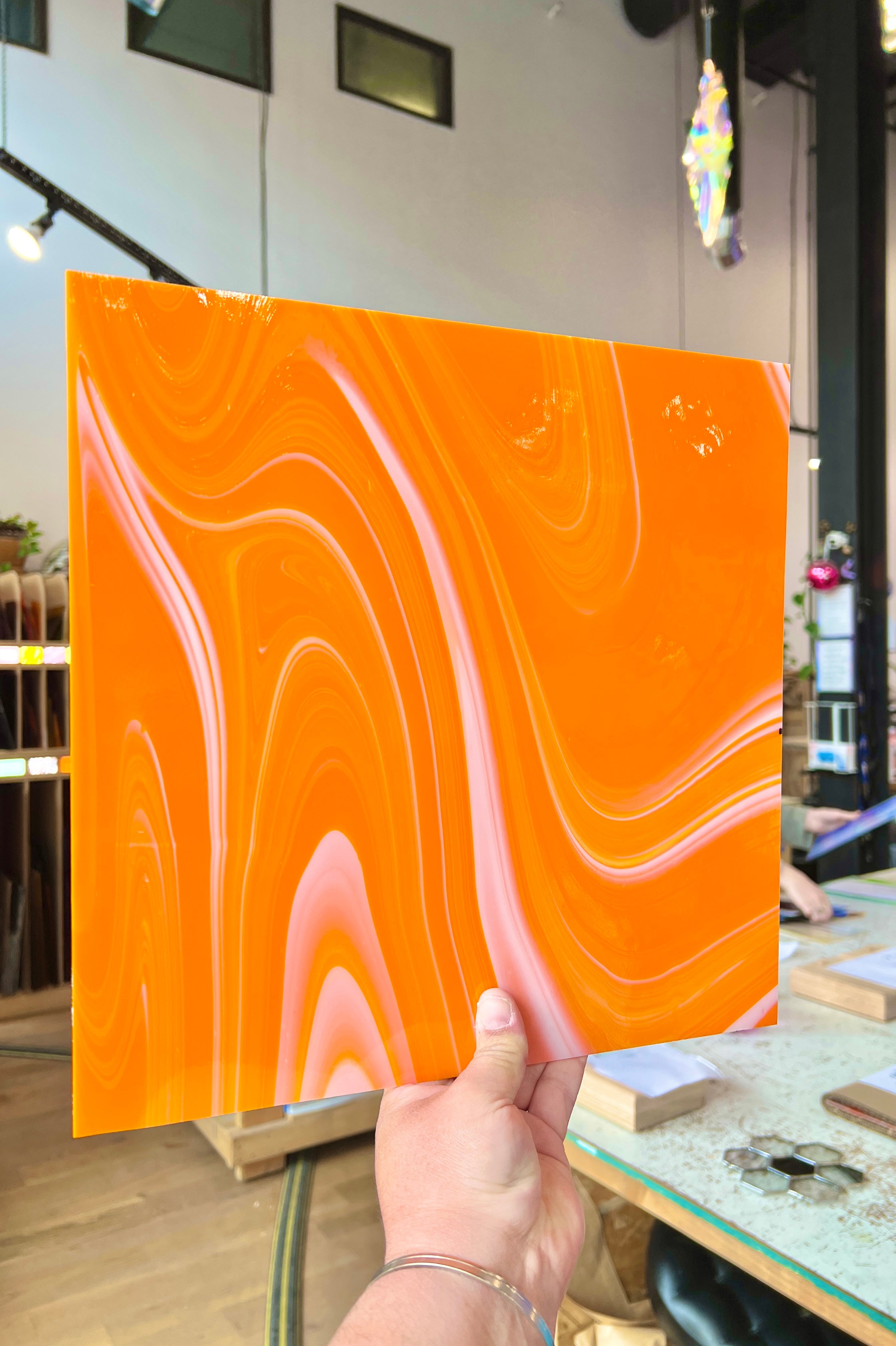NEW Creamsicle Fuser Reserve Oceanside Fusible 96 COE (OGT FR98F) Sheet Glass Colorado Glass Works