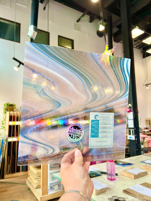 NEW Whispering Lotus Fuser Reserve Oceanside Fusible 96 COE (OGT FR91F) Sheet Glass Colorado Glass Works