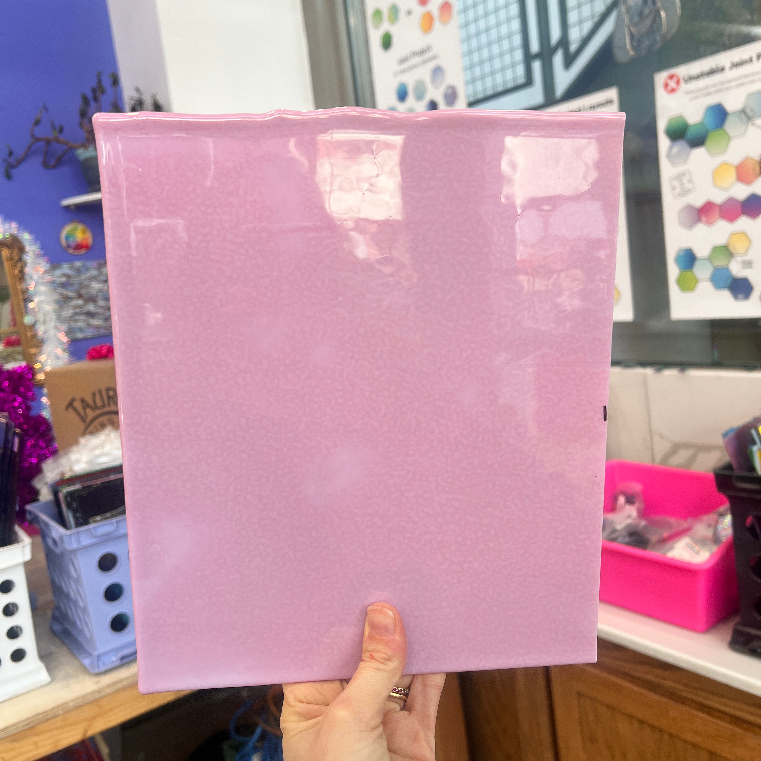 NEW! Pink Blush (Striker) Opal Double Roll Fusible 90 COE Sheet Glass Colorado Glassworks
