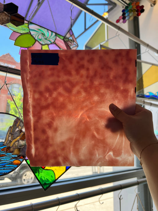 Mixed Pink Vintage Bullseye Sheet Glass Colorado Glassworks