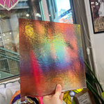 Light Coral Striker Double Roll Rainbow Iridized Fusible 90 COE Sheet Glass Colorado Glassworks