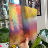 Light Coral Striker Double Roll Rainbow Iridized Fusible 90 COE Sheet Glass Colorado Glassworks