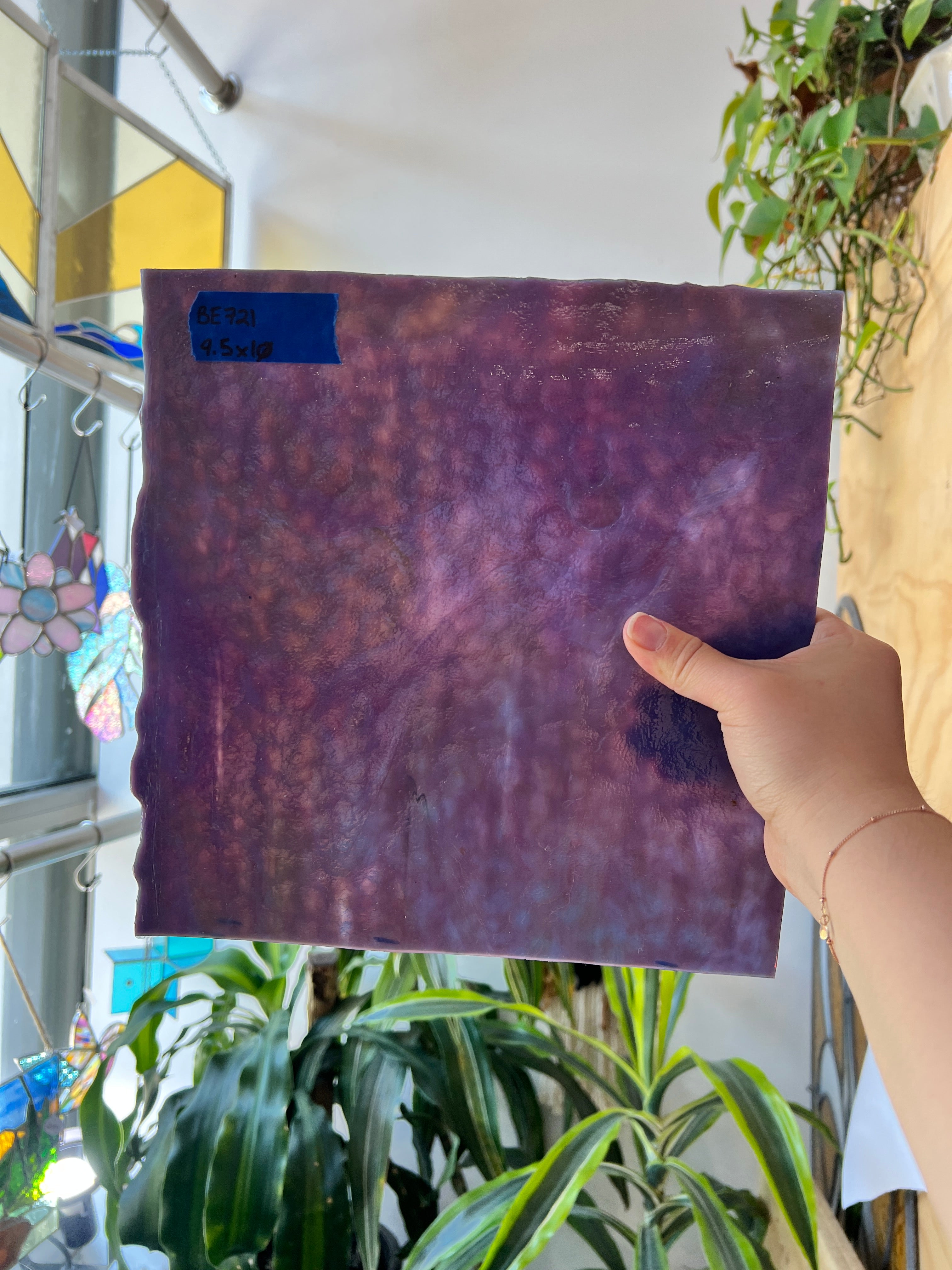 Vintage Purple Single Roll Bullseye Sheet Glass Colorado Glassworks BE721 (9.5x10in)