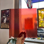 Light Coral Striker Double Roll Rainbow Iridized Fusible 90 COE Sheet Glass Colorado Glassworks