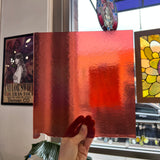 Light Coral Striker Double Roll Rainbow Iridized Fusible 90 COE Sheet Glass Colorado Glassworks