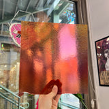Light Coral Striker Double Roll Rainbow Iridized Fusible 90 COE Sheet Glass Colorado Glassworks