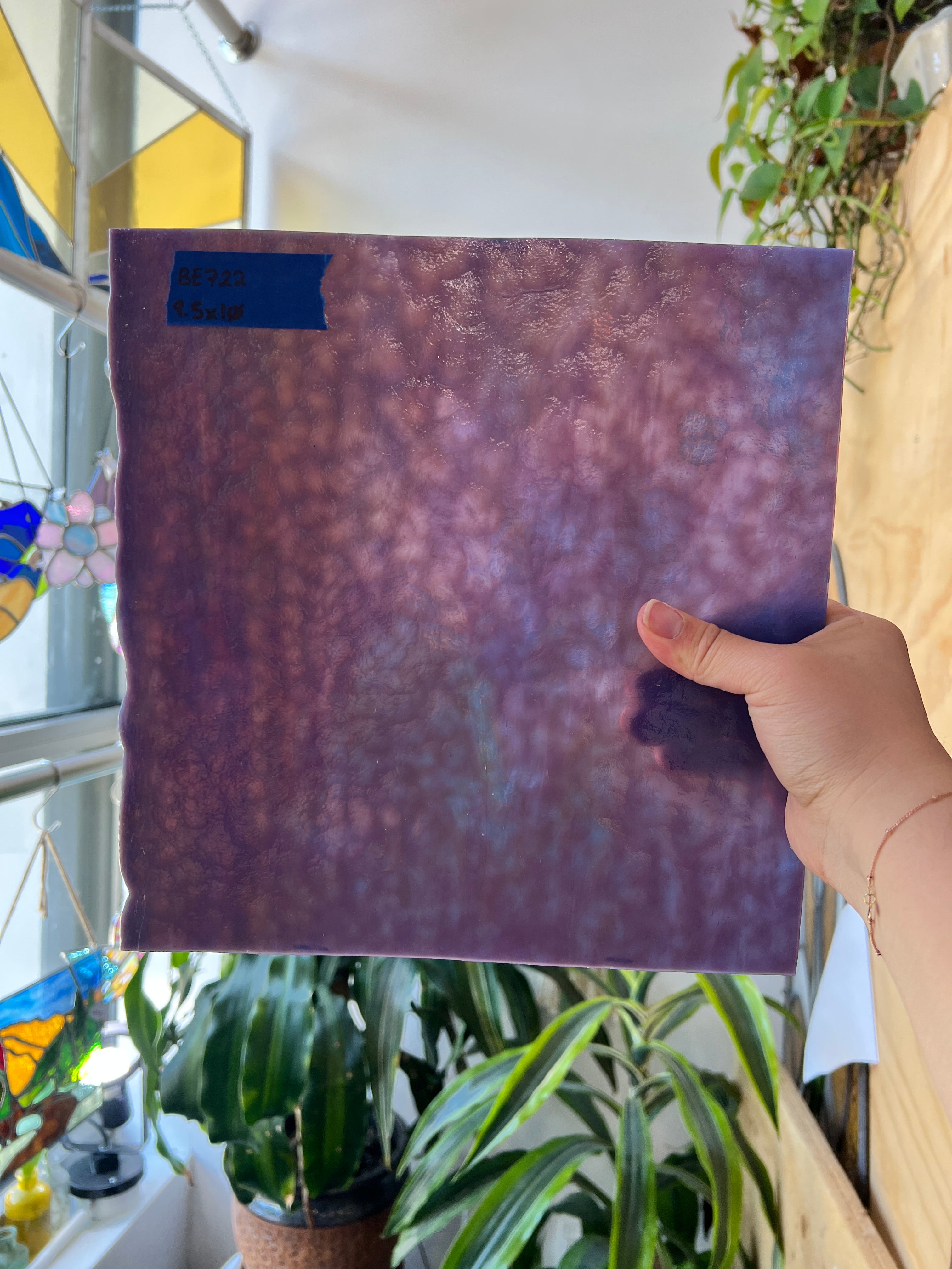 Vintage Purple Single Roll Bullseye Sheet Glass Colorado Glassworks BE722 (9.5x10in)
