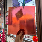 Light Coral Striker Double Roll Rainbow Iridized Fusible 90 COE Sheet Glass Colorado Glassworks
