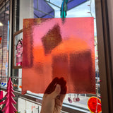 Light Coral Striker Double Roll Rainbow Iridized Fusible 90 COE Sheet Glass Colorado Glassworks