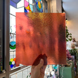 Light Coral Striker Double Roll Rainbow Iridized Fusible 90 COE Sheet Glass Colorado Glassworks
