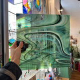 NEW! Sherwood Forest (Opal Art, Deep Olive/ Sea Green with Opal) Fusers Reserve System 96 Fusible 96 COE Sheet Glass Colorado Glassworks