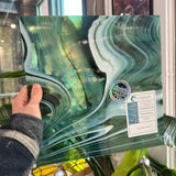 NEW! Sherwood Forest (Opal Art, Deep Olive/ Sea Green with Opal) Fusers Reserve System 96 Fusible 96 COE Sheet Glass Colorado Glassworks
