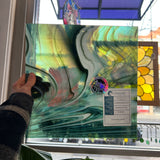 NEW! Sherwood Forest (Opal Art, Deep Olive/ Sea Green with Opal) Fusers Reserve System 96 Fusible 96 COE Sheet Glass Colorado Glassworks