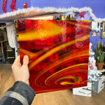 NEW! Antelope Canyon (Opal Art, Transparent Cherry Red with Sunflower Opal) Fusers Reserve System 96 Fusible 96 COE Sheet Glass Colorado Glassworks
