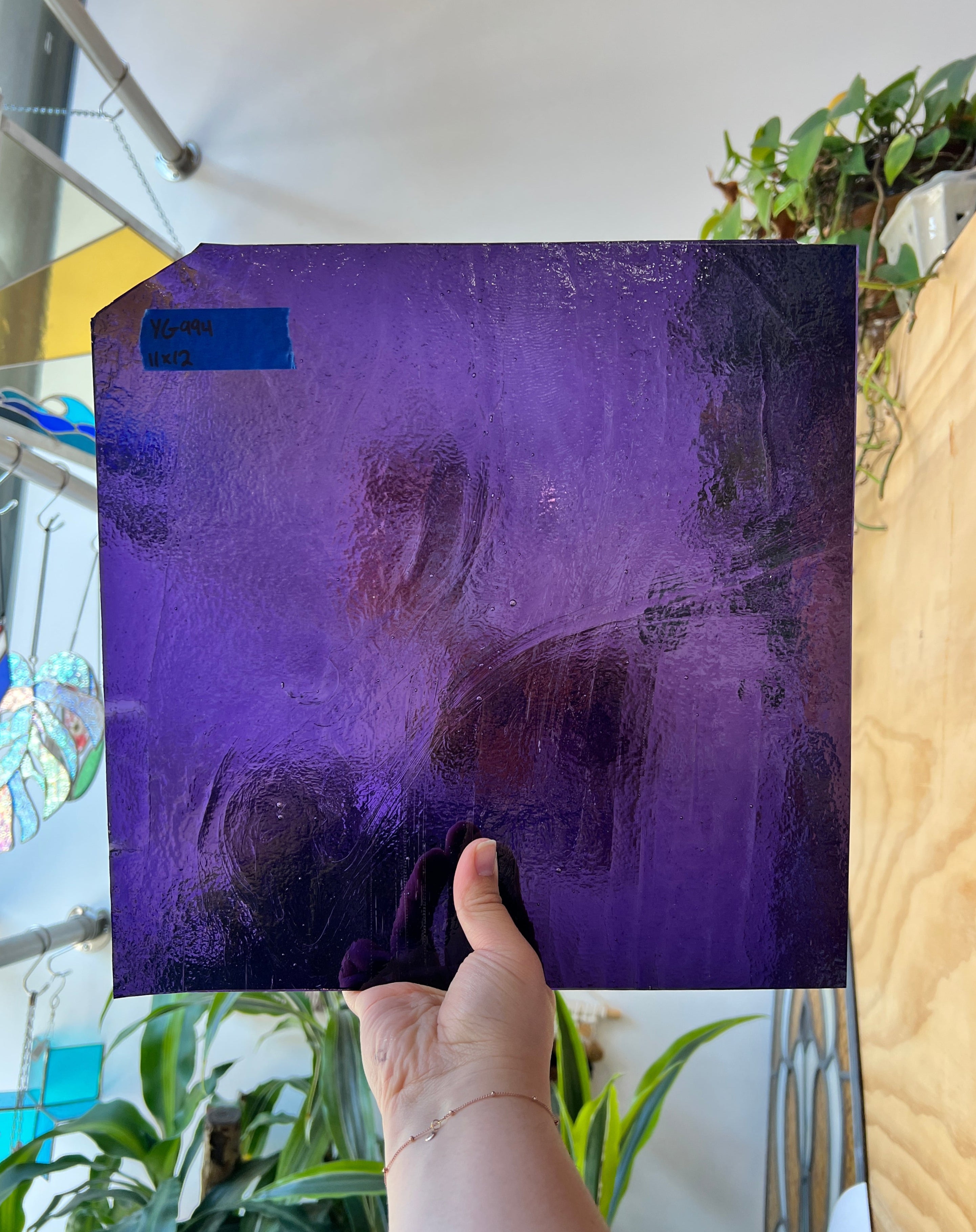 Medium Purple Transparent Youghiogheny. Fusible 96 COE Sheet Glass Colorado Glassworks YCPT (12x12in)