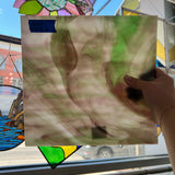 Wispy White Green Purple Kokomo (S) Sheet Glass Kokomo