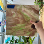 Wispy White Green Purple Kokomo (S) Sheet Glass Kokomo