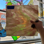 Wispy White Green Purple Kokomo (S) Sheet Glass Kokomo