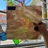 Wispy White Green Purple Kokomo (S) Sheet Glass Kokomo