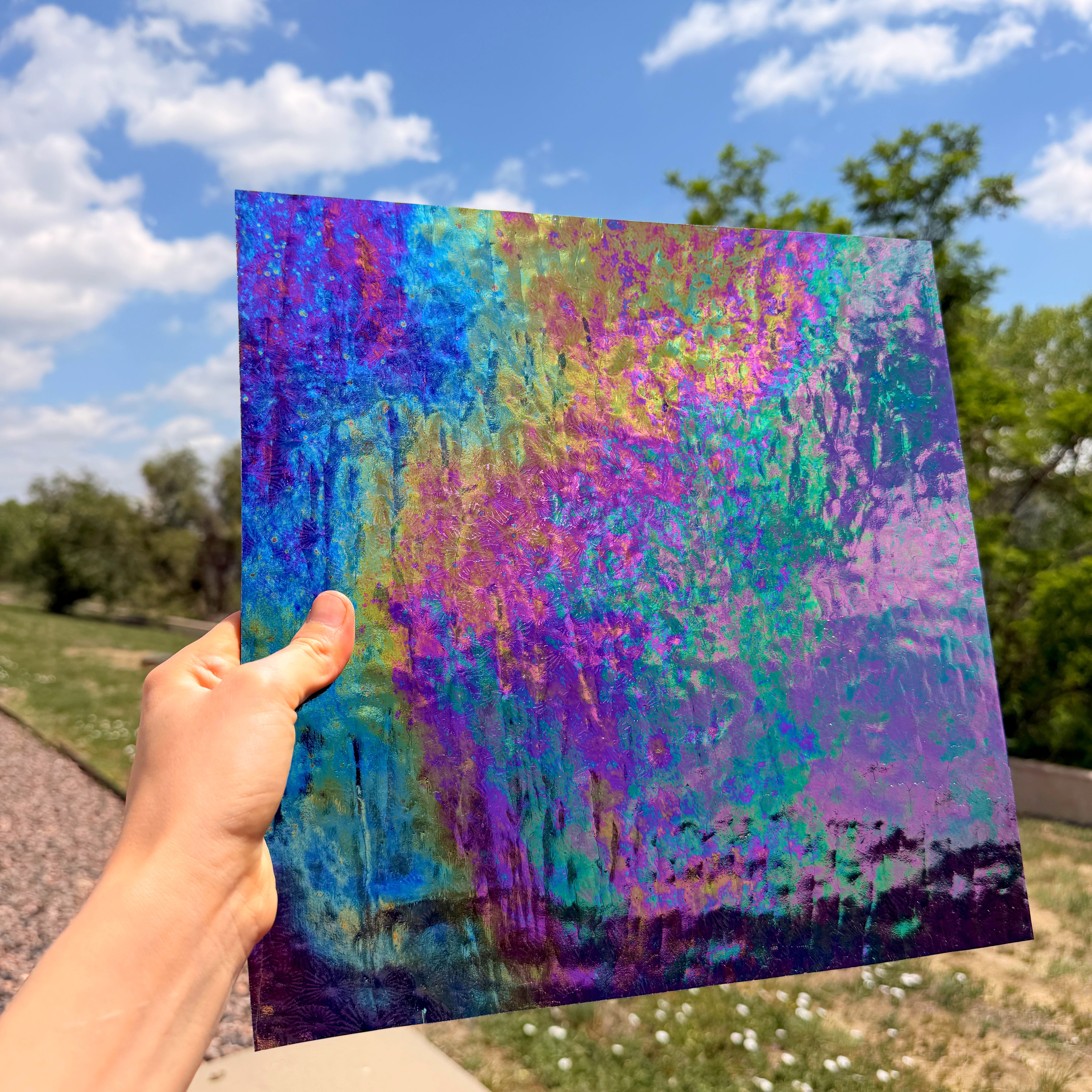 Iridescent Transparent Purple Florentine Wissmach (311V) Sheet Glass Unknown