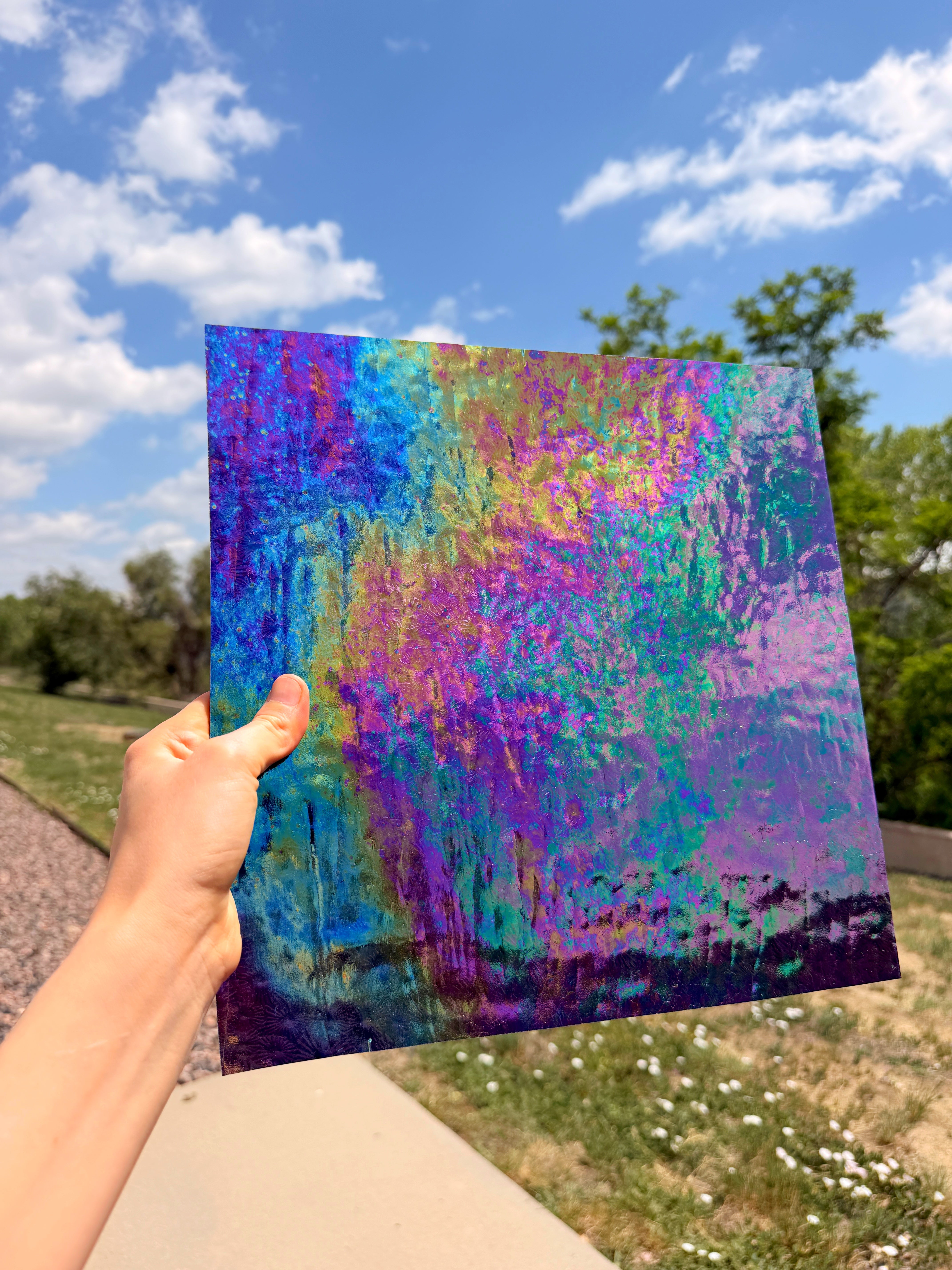 Iridescent Transparent Purple Florentine Wissmach (311V) Sheet Glass Unknown