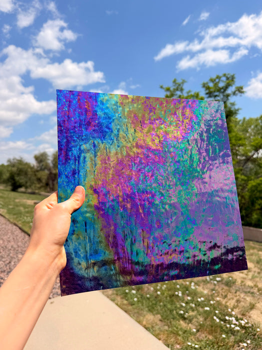 Iridescent Transparent Purple Florentine Wissmach (311V) Sheet Glass Unknown