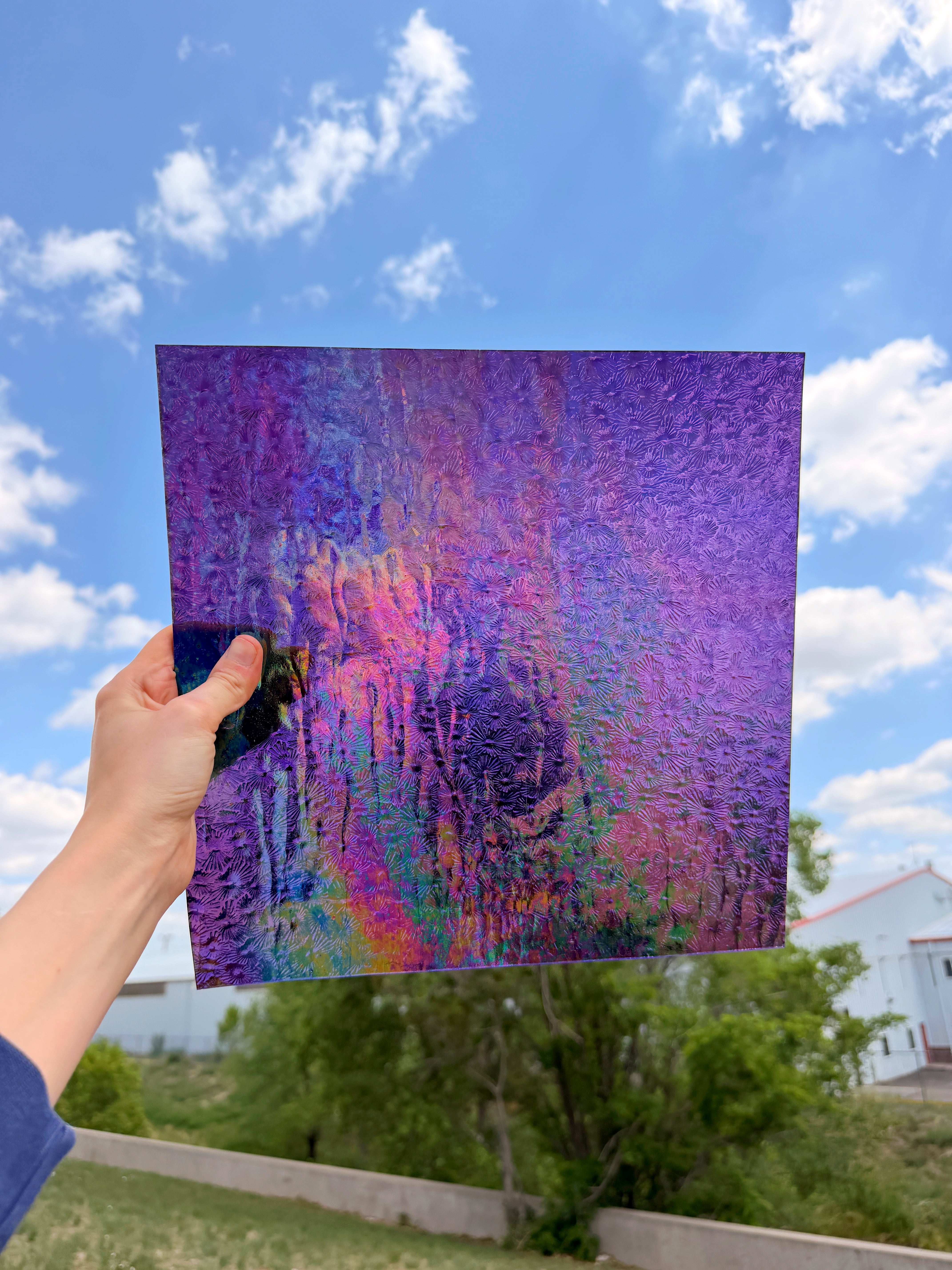 Iridescent Transparent Purple Florentine Wissmach (311V) Sheet Glass Unknown
