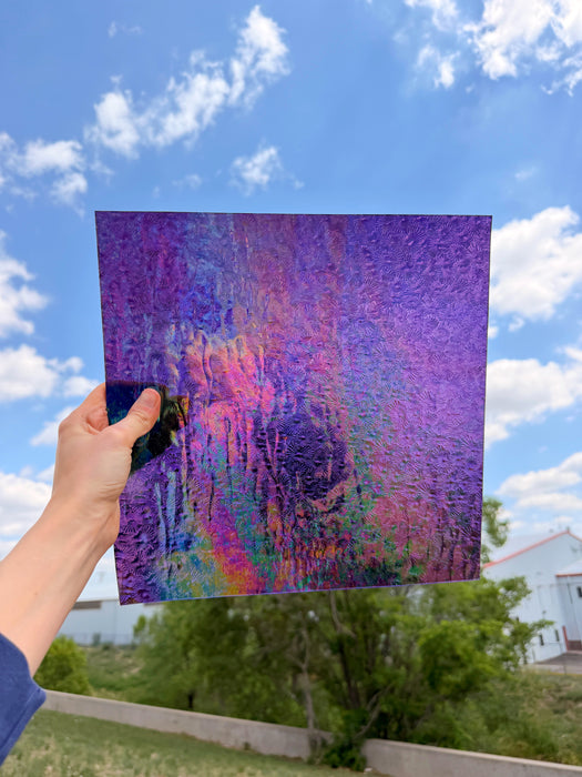 Iridescent Transparent Purple Florentine Wissmach (311V) Sheet Glass Unknown