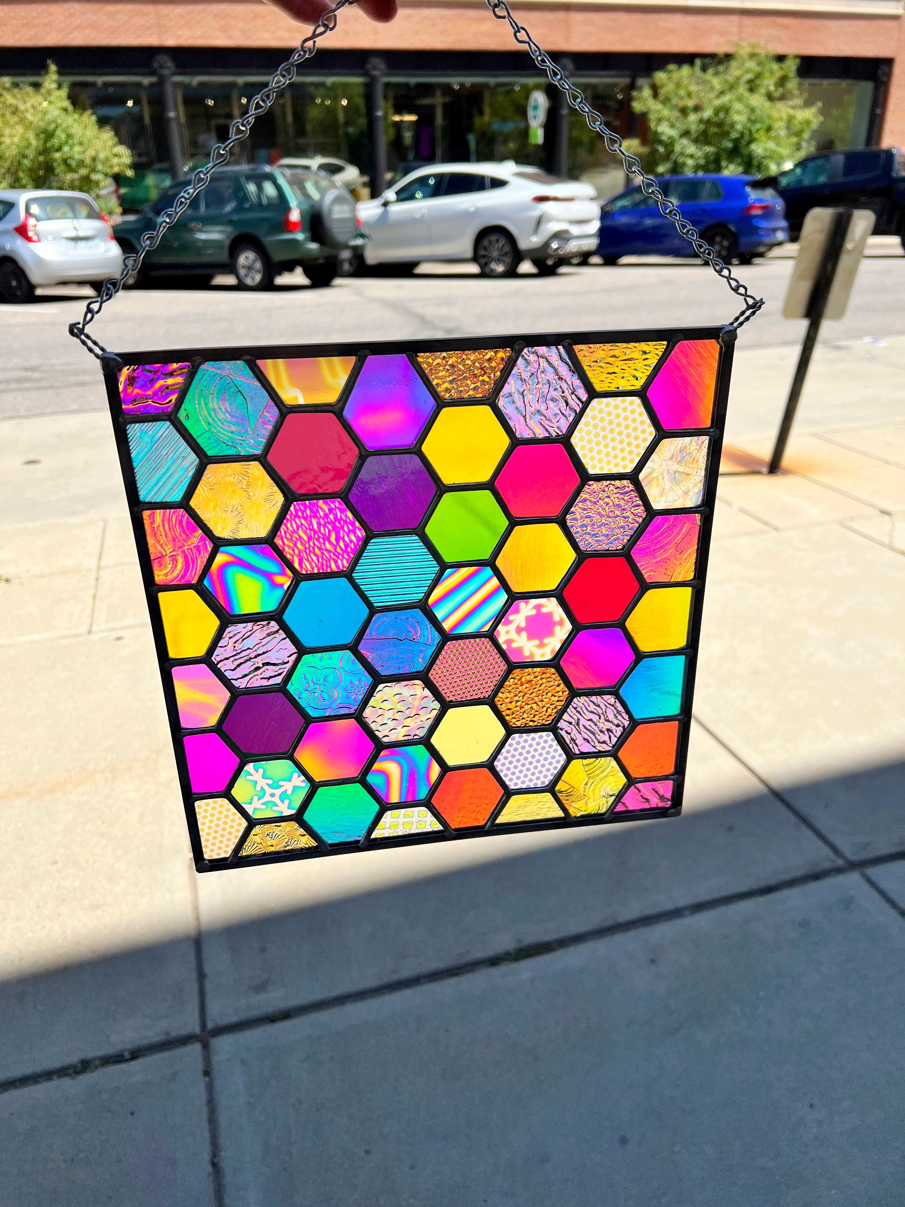 Dichroic Honeycomb Panel (Large) Finished Pieces Colorado Glassworks   