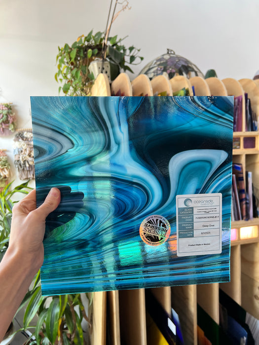 NEW! Deep Dive Fusers Reserve Oceanside Fusible 96 COE (FR-87-F) Sheet Glass Colorado Glassworks