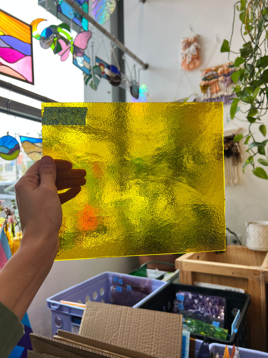 Yellow Cathedral Youghiogheny Fusible 96 COE Sheet Glass Colorado Glassworks YG708 (9.5x8in)  