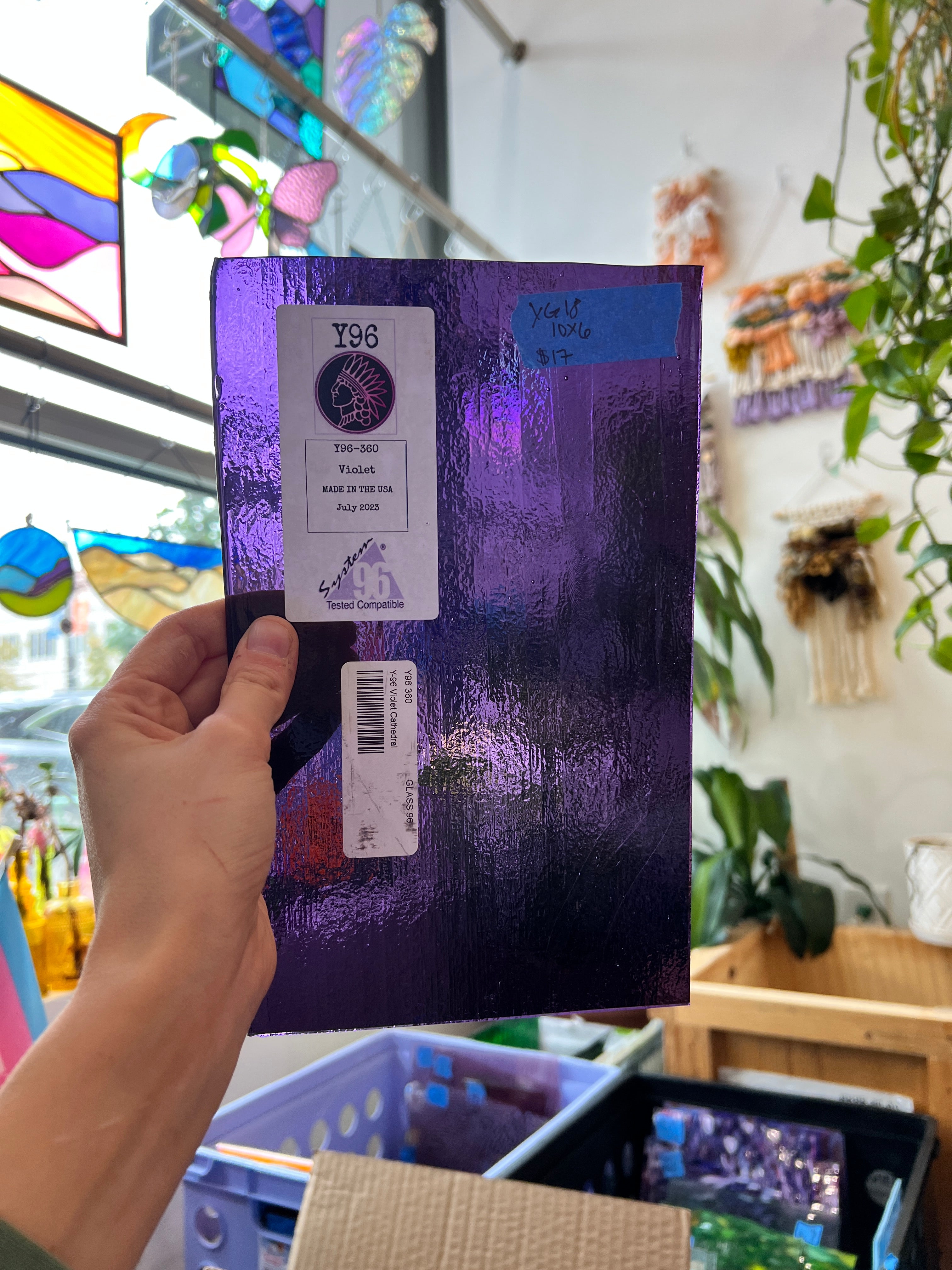 Purple Cathedral Youghiogheny Fusible 96 COE Sheet Glass Colorado Glassworks