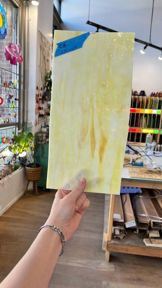 Yellow and White Mottled Choice Sheet Glass Colorado Glassworks