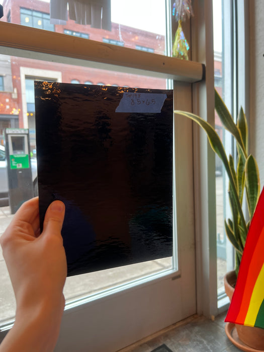 Black Opaque Waterglass Oceanside Fusible 96 COE Sheet Glass Colorado Glassworks   