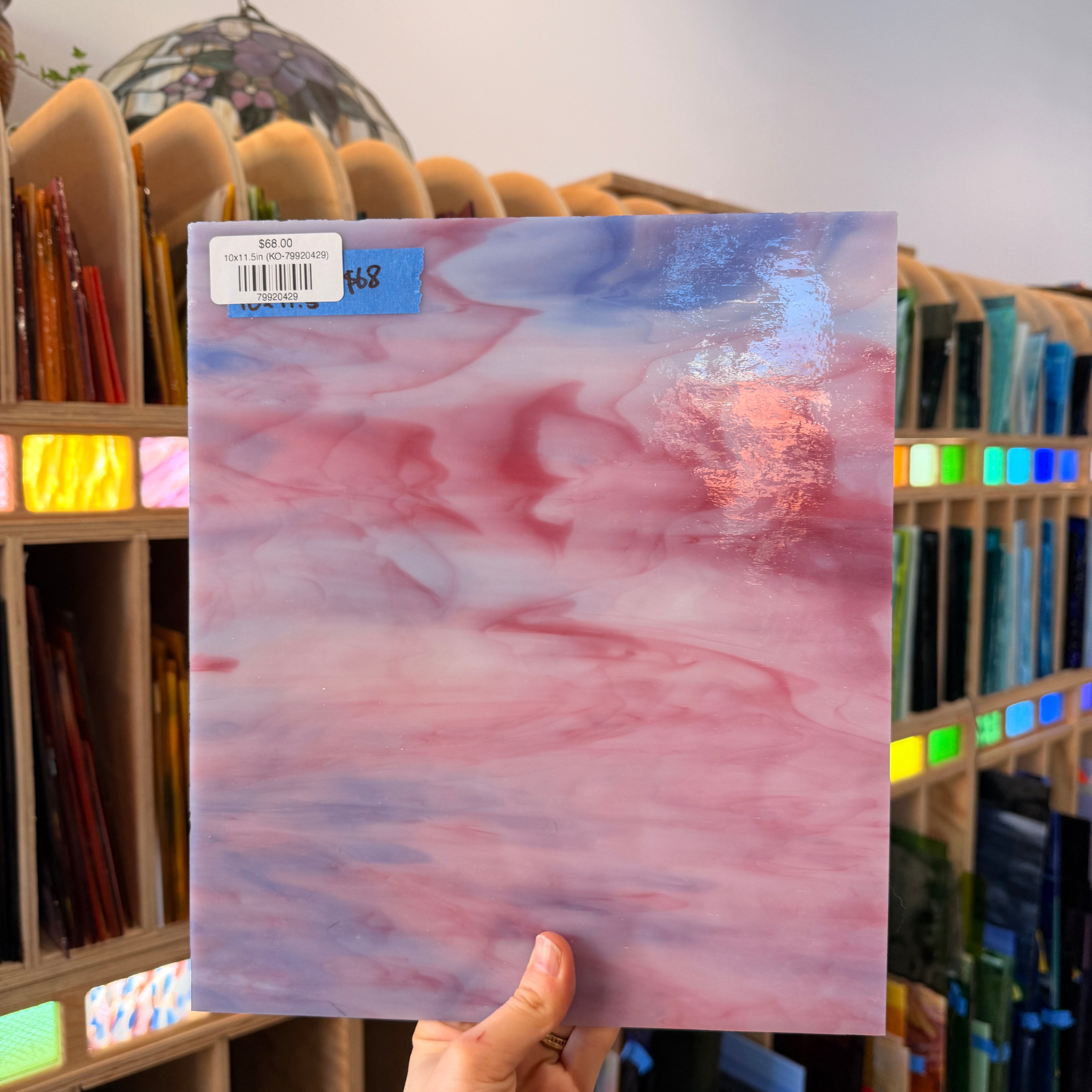 Wispy Pink Opaque Kokomo Colorado Glassworks