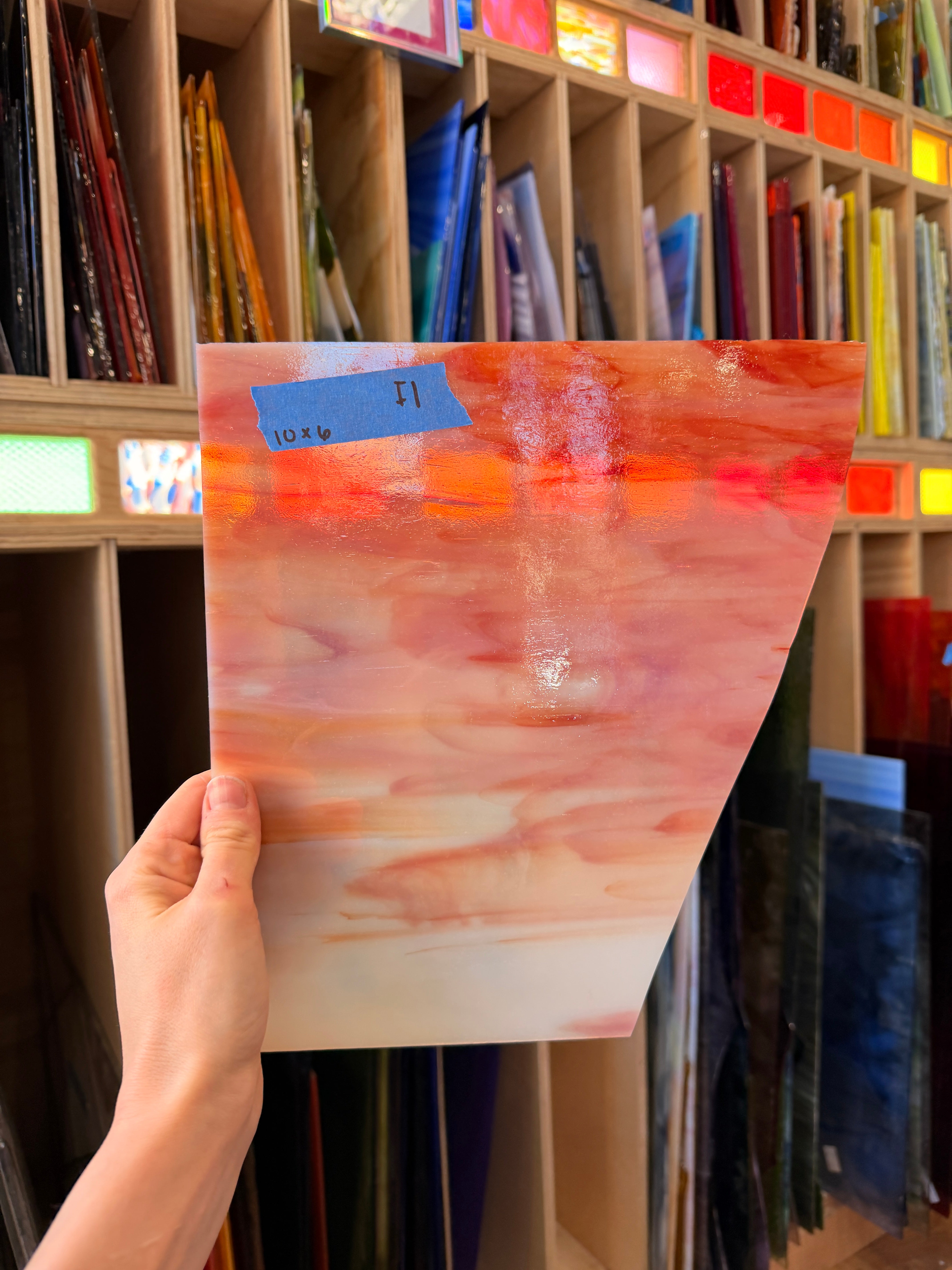 Red White Mixed Kokomo Sheet Glass Colorado Glassworks