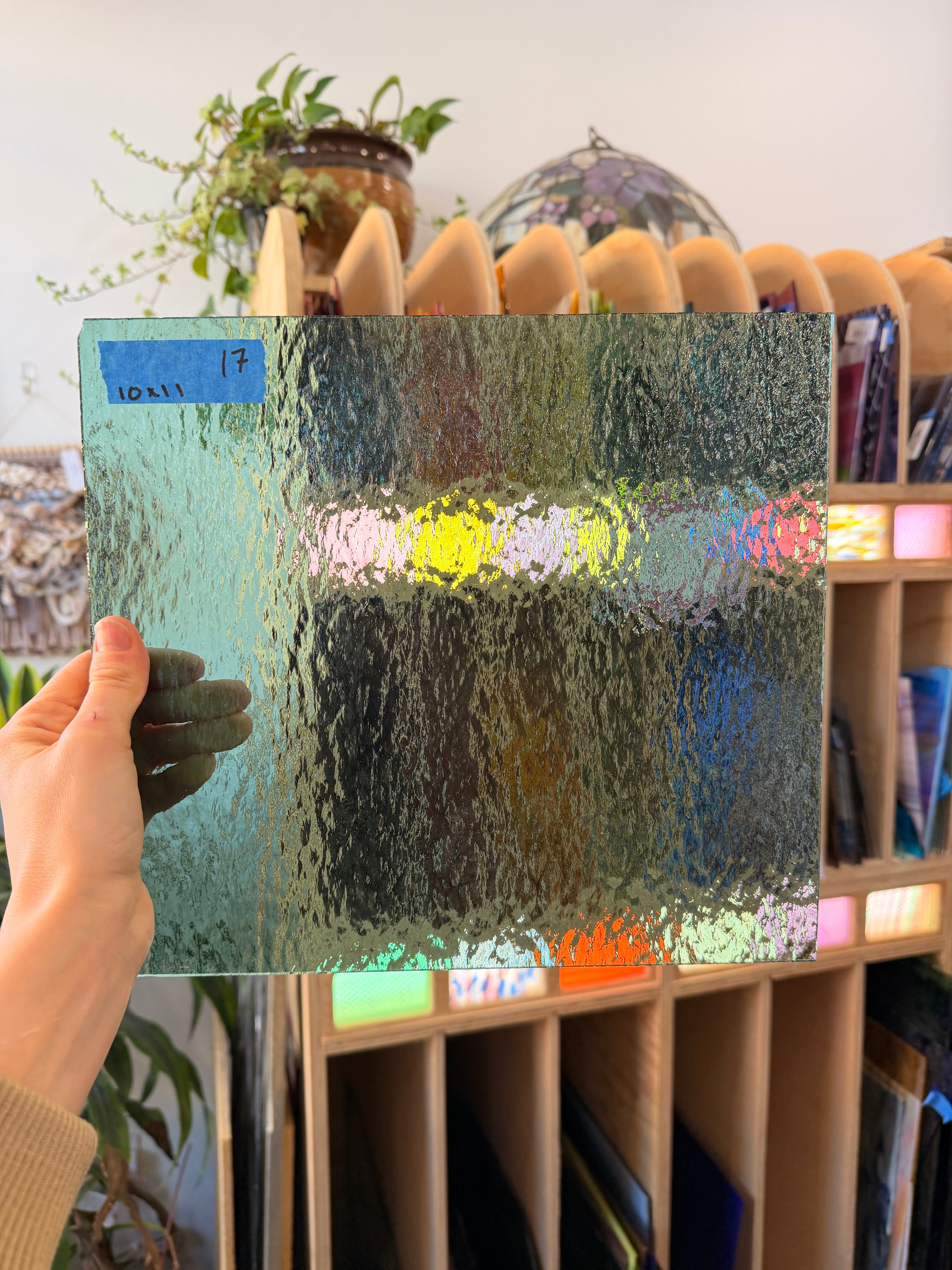 Seafoam Green Rough Rolled Spectrum Sheet Glass Colorado Glassworks 10x11in (SP-72185901)