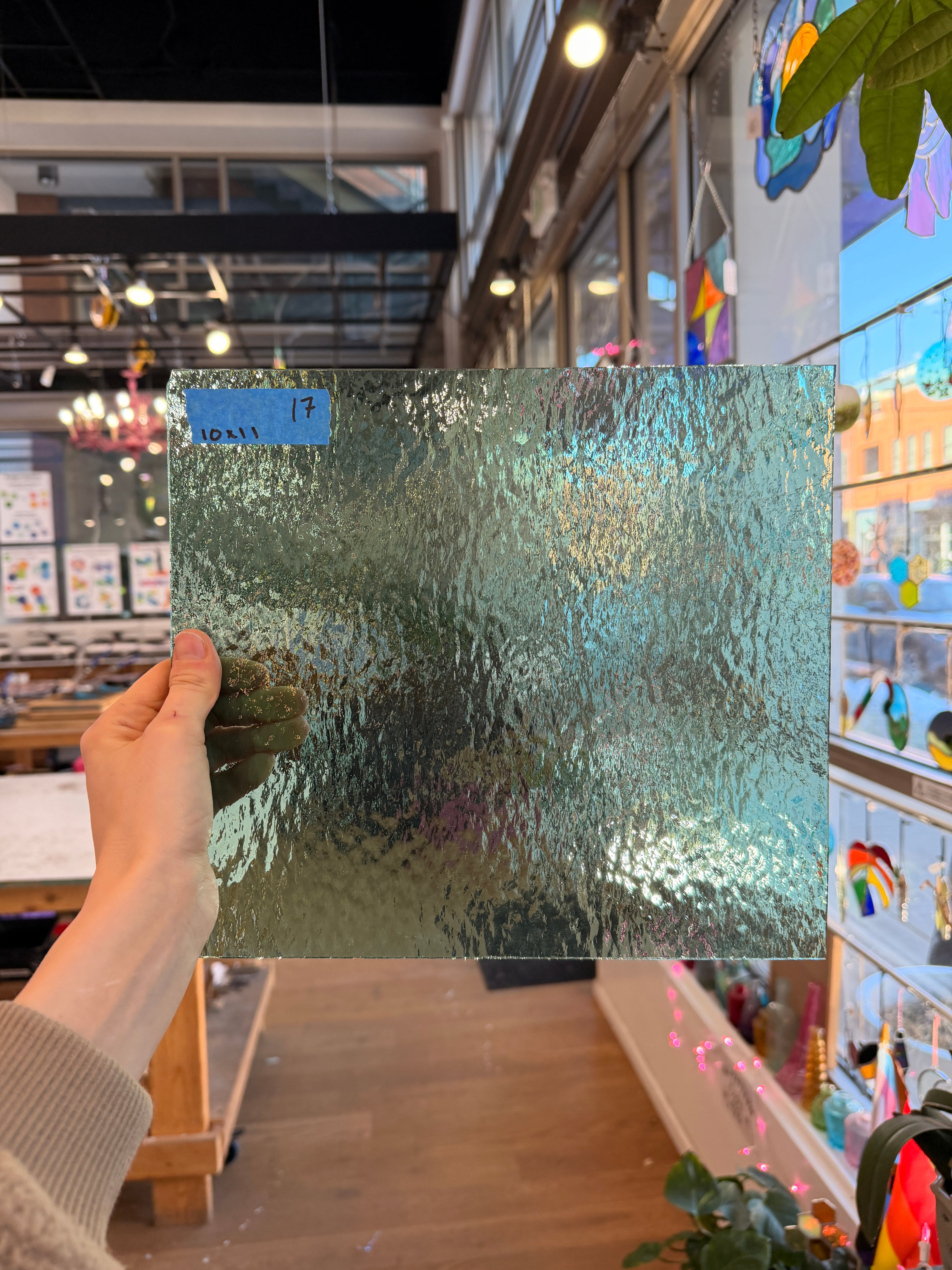 Seafoam Green Rough Rolled Spectrum Sheet Glass Colorado Glassworks