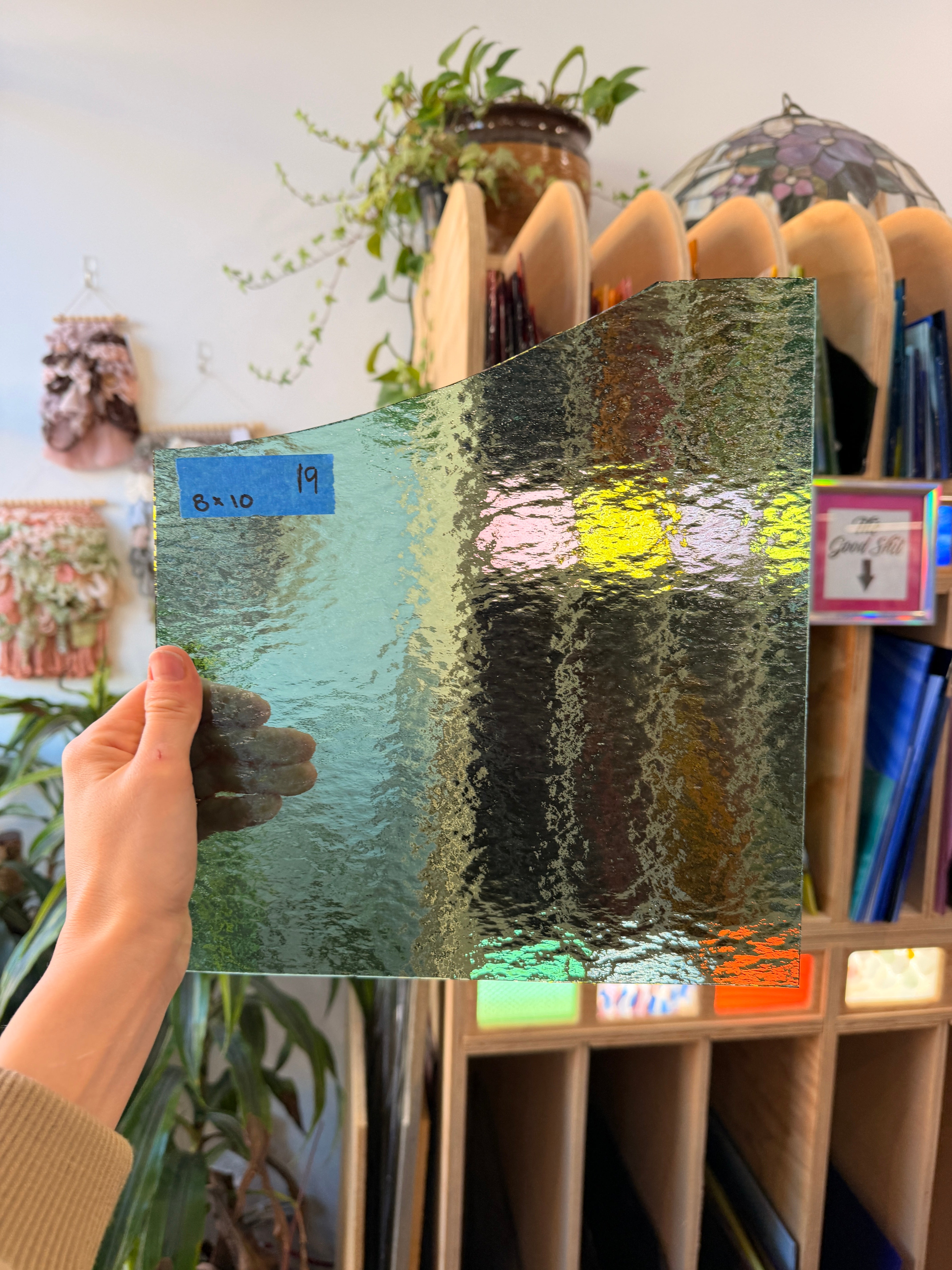 Seafoam Green Rough Rolled Spectrum Sheet Glass Colorado Glassworks 8x10in (SP-72218669)