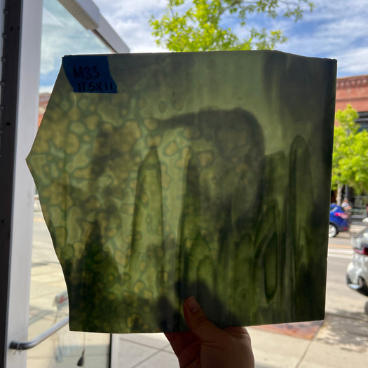 Light Green Mottled Bullseye Sheet Glass Colorado Glassworks