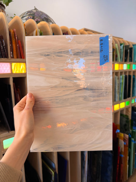 Peach/Light Pink Wispy Vintage Spectrum Sheet Glass Colorado Glassworks