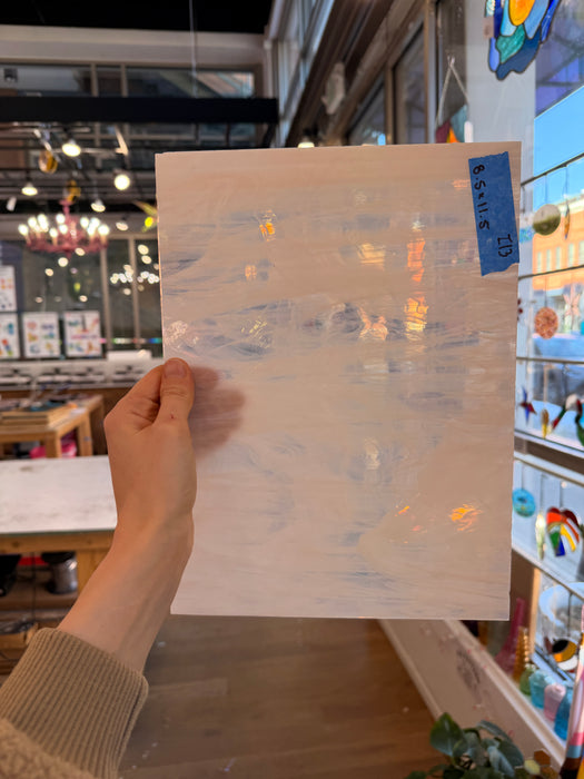 Peach/Light Pink Wispy Vintage Spectrum Sheet Glass Colorado Glassworks