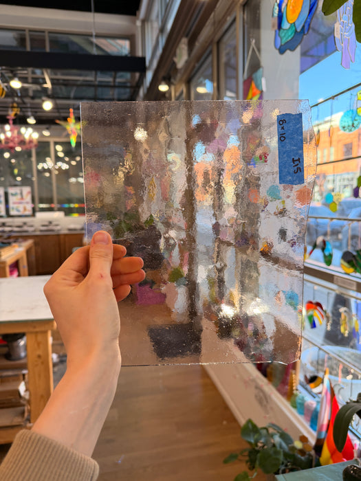 Vintage Light Pink Seedy Spectrum Sheet Glass Colorado Glassworks