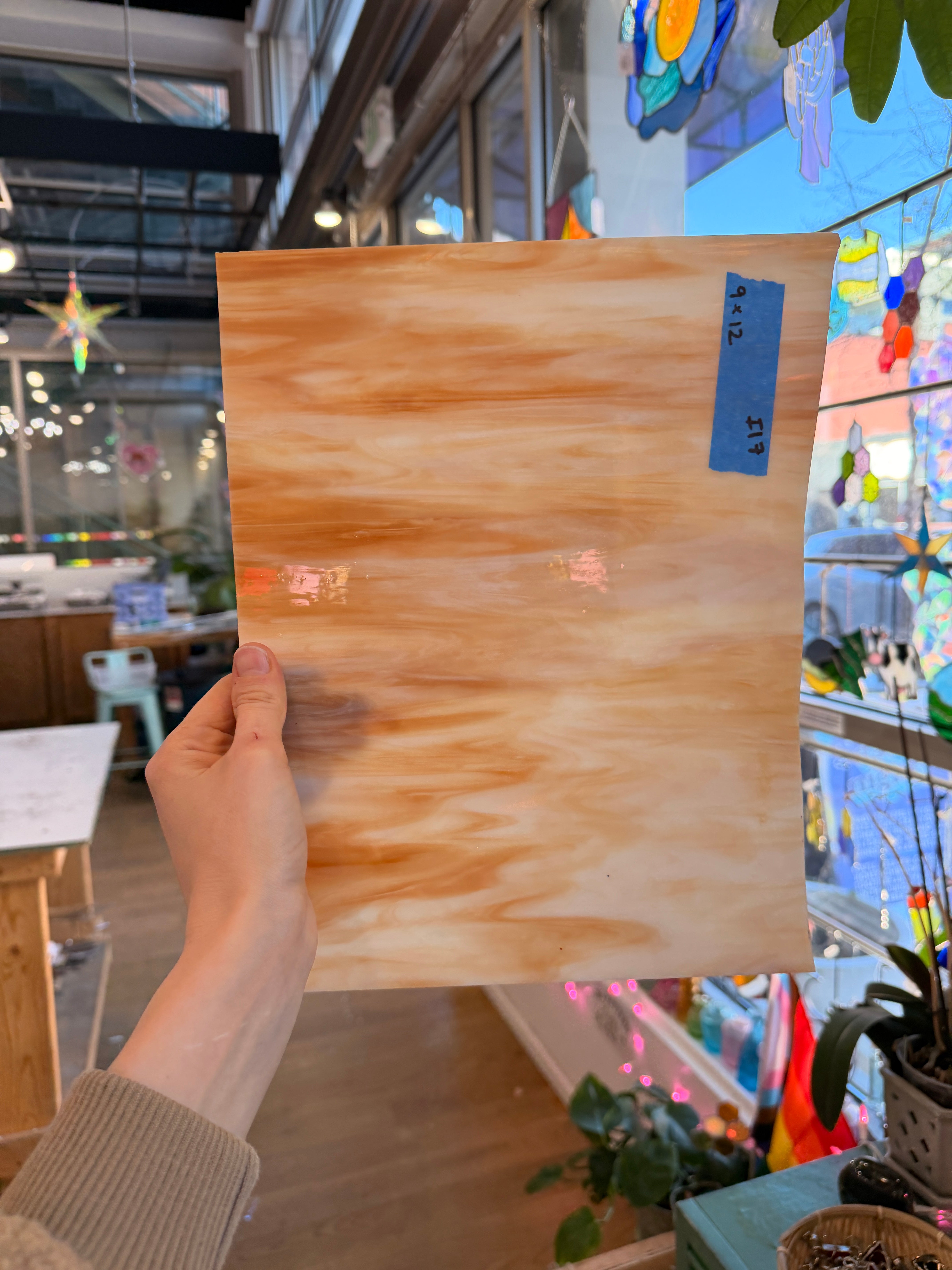 Amber Cream Kokomo Sheet Glass Colorado Glassworks