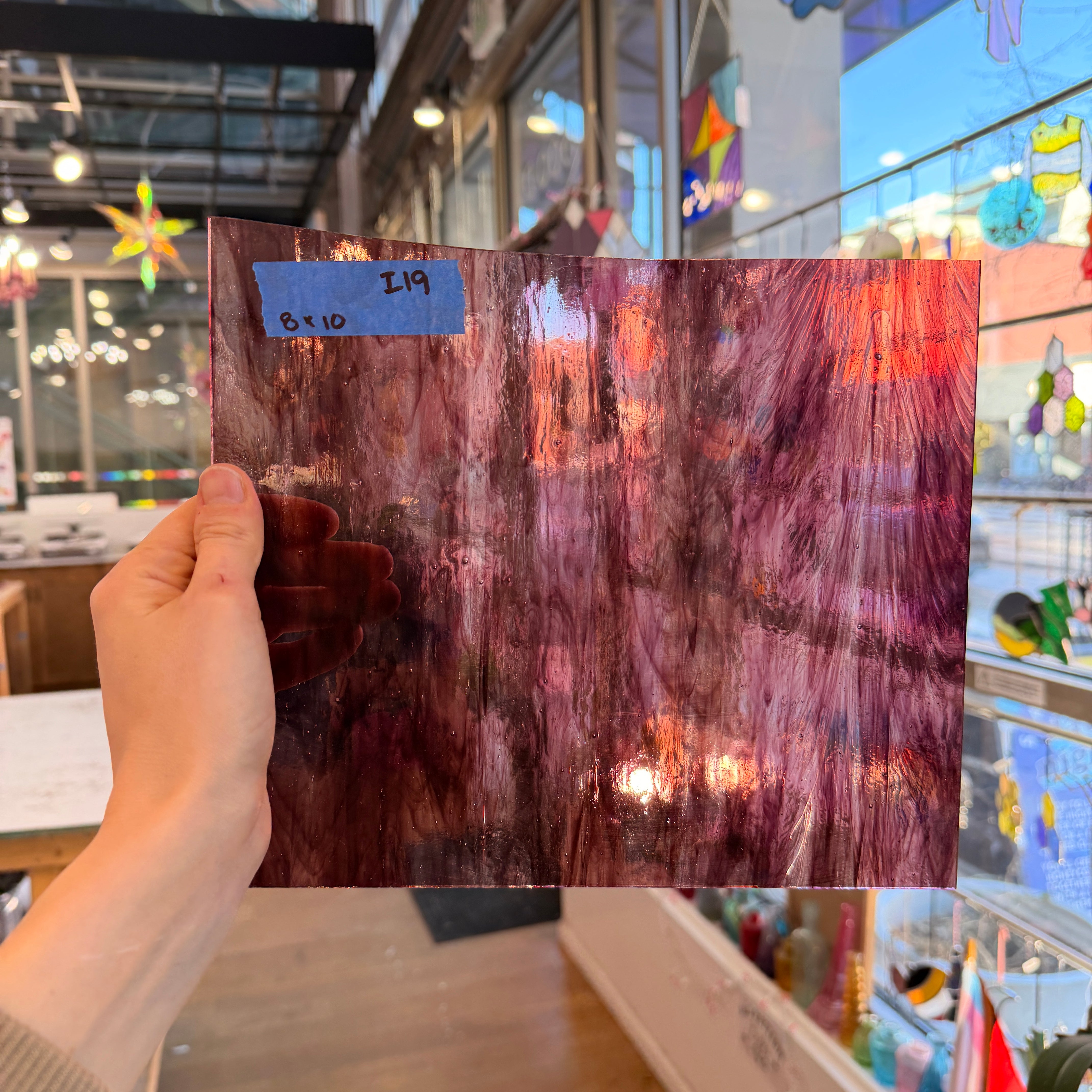 Purple Clear Wispy Kokomo Sheet Glass Kokomo